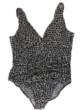 Miraclesuit One Piece Swimsuit Animal Print Beige &amp; Black Womens Size 22W - £30.82 GBP