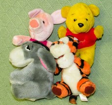 Vintage Plush Pooh Lot Of 4 Sears Piglet Eeyore Tigger 6&quot; Stuffed Animals Disney - £14.43 GBP