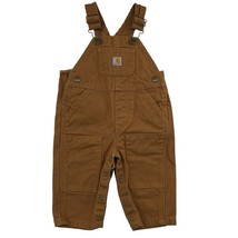 Carhartt Toddler Child Size 6M Duck Canvas Bibs Overalls Tan Light Brown - £18.00 GBP