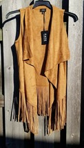 Fate Faux Suede Fringe Vest Size Small - £22.38 GBP