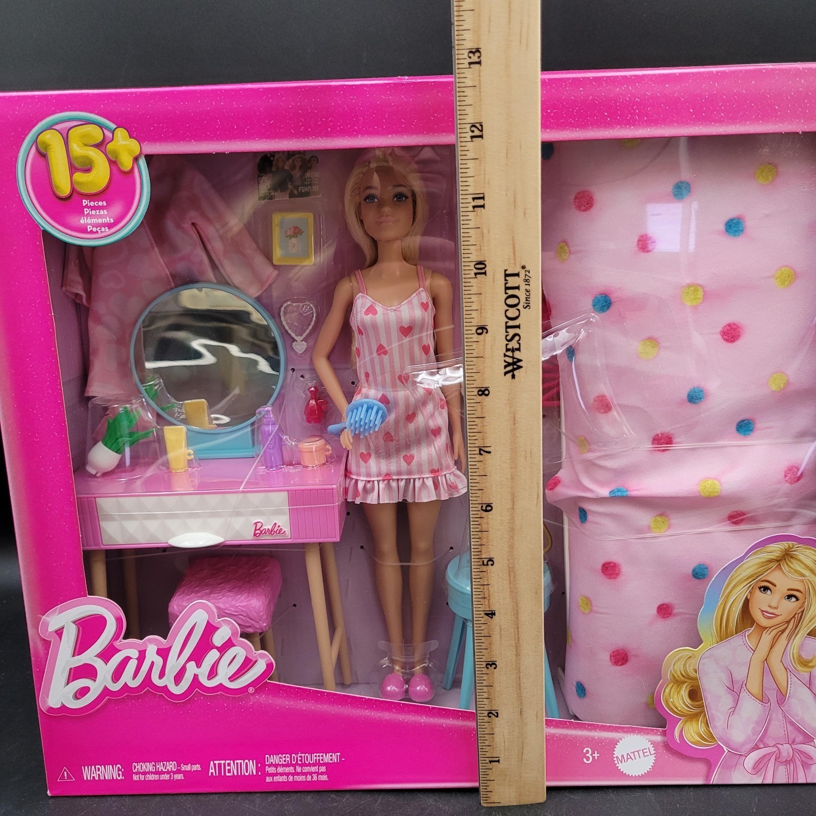 Barbie Doll and Bedroom Playset, Barbie Furniture with 15+ Storytelling Pieces Item image 7