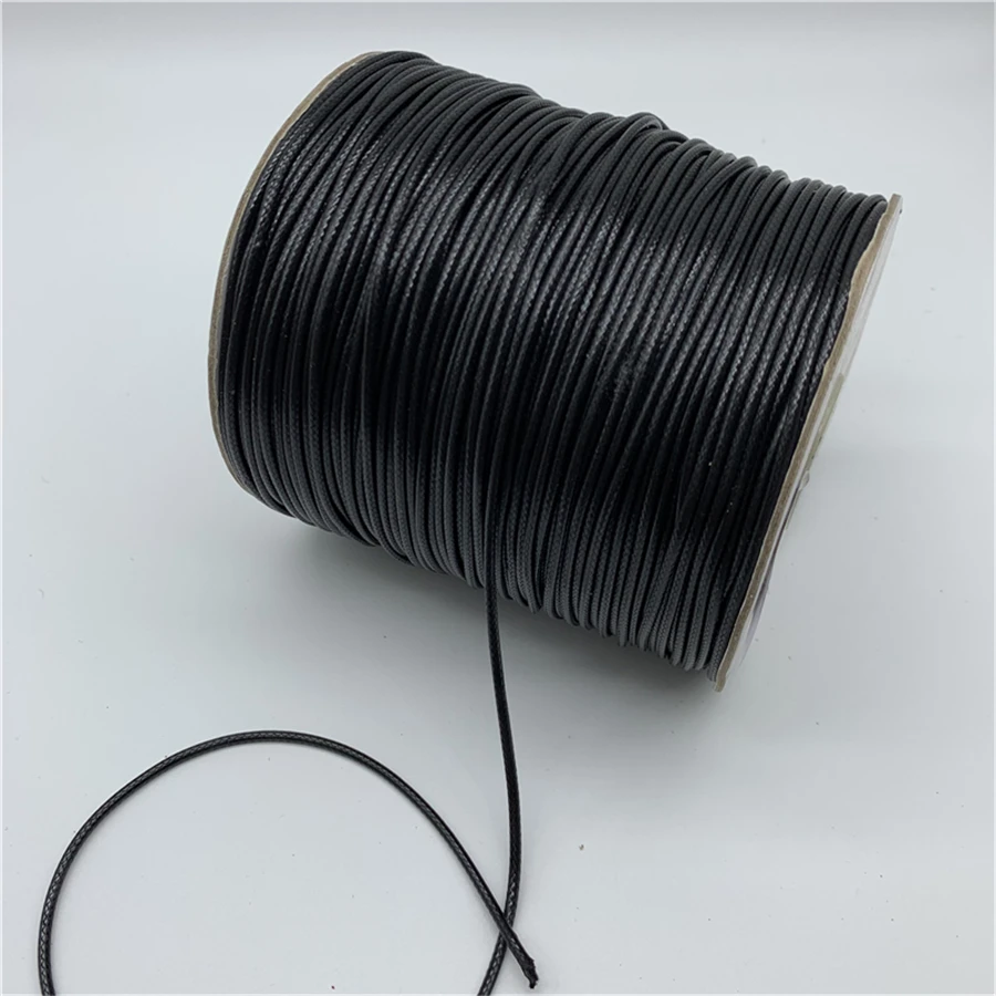 Sporting 0.5mm 0.8mm 1mm 1.5mm 2mm Black Waxed Cotton Cord Waxed Thread Cord Str - £23.60 GBP