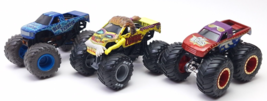 Monster Jam Monster Trucks 1:64 Yellow Zombie Blue Thunder Legit Boss Lot 3 - $19.34