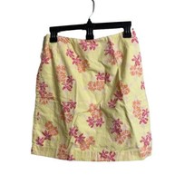 Lilly Pulitzer Yellow Pink Orange Floral Straight Midi Skirt Women&#39;s Size 4 - $11.23