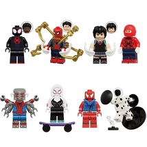 8Pcs Marvel Super Hero Minifigures Spiderman Gwen Miles Spot Mini Figure Blocks - £15.33 GBP