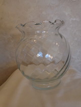 Tulip Shaped Clear Swirled Design Flower Vase/Candy/Bowl (#0543/3) - £11.96 GBP