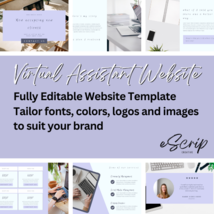 Editable Canva Virtual Assistant Wesbite Template - fully editable  - £17.58 GBP