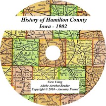 1902 History &amp; Genealogy Of Hamilton County Iowa Webster City Jewell Ia Families - £4.62 GBP