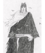 Dark assassin fantasy art print, aceo 2.5x3.5. Gothic occult pencil illu... - £3.90 GBP