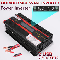 Car Power Inverter 4000W Dc 12V To Ac 110V Pure Sine Wave Solar Converter - £86.49 GBP