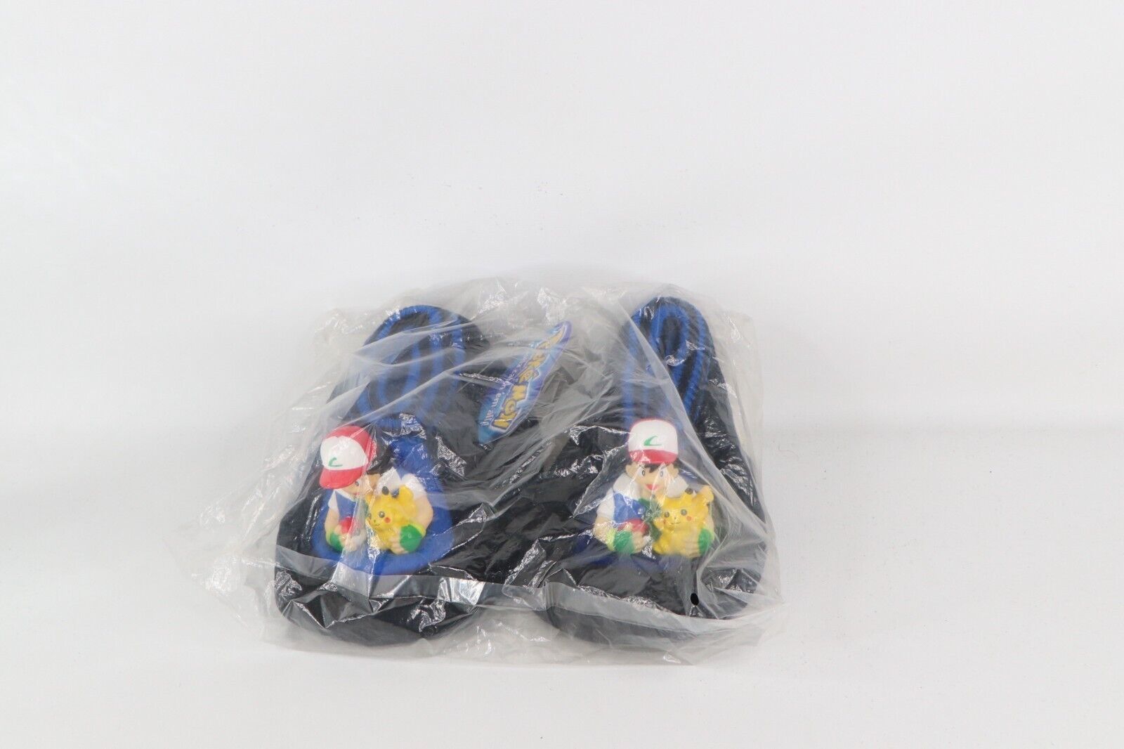 Primary image for NOS Vintage 90s Pokemon Ash Ketchum House Slippers Shoes Black Youth 2XL 13-1