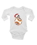 BB8 Santa Unisex Onesie, Long or Short Sleeves White - $21.99
