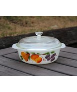 Vintage Fire King Fruit Hand Painted Gay Fad Round 1-1/2 Quart Casserole... - £26.06 GBP