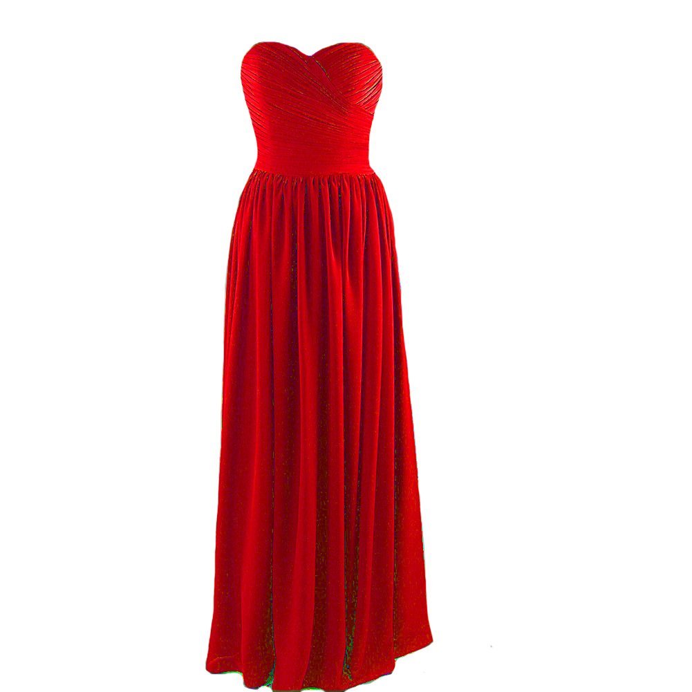 Kivary Women's Long Sweetheart Criss Cross Simple Chiffon Corset Prom Bridesmaid