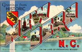 Greetings From Historic New Bern North Carolina Large Letter Postcard (C5) - £6.14 GBP