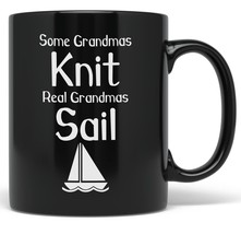 PixiDoodle Knitting Sailing Grandma Coffee Mug (11 oz, Black) - £20.29 GBP+
