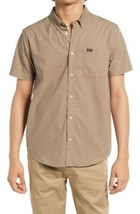 RVCA Mens Short Sleeve Button Down Shirt Size Small Color Brown - $57.42