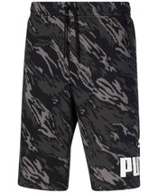 PUMA Mens Camo Logo Fleece 10 Shorts Size Medium Color Black Camo - £34.73 GBP