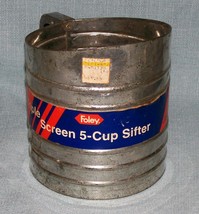 Vintage Foley Triple Screen SIFT-CHINE 5 Cup Sifter - Guvc - £3.95 GBP