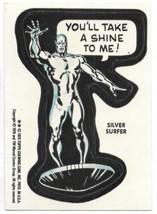 Marvel Comic Super Heroes Silver Surfer Sticker Card 1976 Topps White Ba... - £154.33 GBP