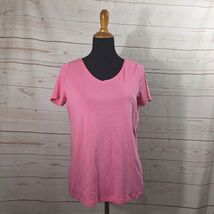 Talbots Woman Petite Short Sleeve Vneck Solid Medium Pink Knit Top Size ... - €18,70 EUR
