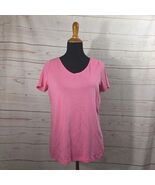 Talbots Woman Petite Short Sleeve Vneck Solid Medium Pink Knit Top Size ... - €18,70 EUR