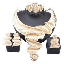 New Design Dubai Gold Color Wedding Jewelry Sets For Women Party Necklace Africa - £52.87 GBP