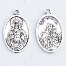 12pcs of 1 Inch Scapular Sacted Heart of Jesus and Virgin of Carmel Medal - $7.68