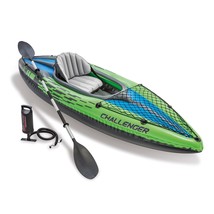 Intex Challenger K1 Kayak, 1-Person Inflatable Kayak Set with Aluminum O... - £95.17 GBP
