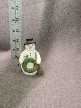 Hallmark Natures Sketchbook Snowman Figurine Wreath Bird Broom 4&quot; - £7.58 GBP
