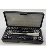 *I2) Vintage Incomplete Ratchet Socket Drive SAE &amp; Metric Carry Case - $14.84