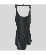 Women&#39;s Black Crochet Trim Swimsuit Bathing Built In Cover Up Size Medium - £16.83 GBP