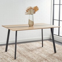 Rectangular Dining Table With Natural/Black Stripe From The Safavieh Home - £300.98 GBP