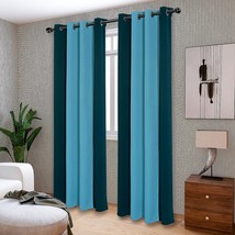 The Lordtex Color Block Blackout Curtains For Bedroom Are, Sapphire/Teal. - £41.53 GBP