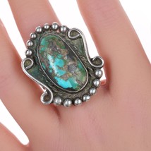 sz8.5 Vintage Navajo silver and turquoise ring - £130.89 GBP