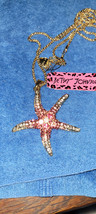 New Betsey Johnson Necklace Starfish Pink Rhinestone Beach Summer Collectible - £11.76 GBP