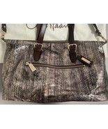 Cole Haan (B31727) Leather Snakeskin Textured Medium Duffle Style Handbag - $200.00