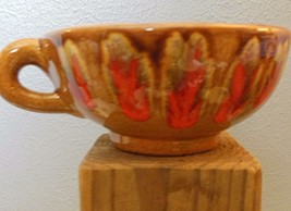 Vintage Mid Century  Cup Hand Made Great Glaze 5&quot; Diameter Plus Handle A - £18.99 GBP