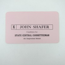 Political Campaign Election Card Ohio 4th Congressional District John Shafer Vtg - £23.59 GBP
