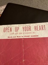 Vintage &quot;Open Up Your Heart&quot; Sheet Music Dated 1953 - £3.95 GBP