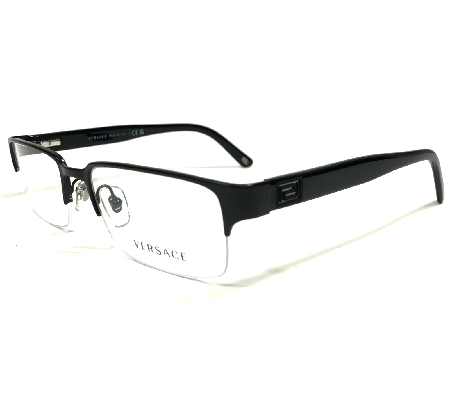 Versace Eyeglasses Frames MOD.1184 1261 Black Rectangular Half Rim 53-18-140 - $84.14