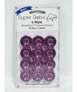Super Bobs MasterPiece Cotton 70yd Prewound Bobbins 12ct L-Style Majestic - $23.08 CAD