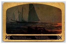 Ships at Sea Whittier Verse UNP DB Postcard T21 - $2.92