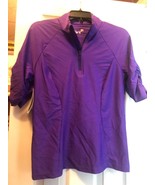 NWT TZU TZU SPORT AMETHYST PURPLE Jaclyn Ruched Elbow Sleeve Mock Golf S... - $919.95 MXN