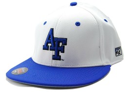 Air Force Falcons The Game NCAA White &amp; Blue Fitted Flat Bill Cap Hat  7 5/8 &amp; 8 - £14.34 GBP