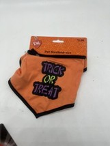 Dog Halloween Bandana TRICK or TREAT S/XS Small Scarf Tie Orange Candy Corn Cat - £4.56 GBP