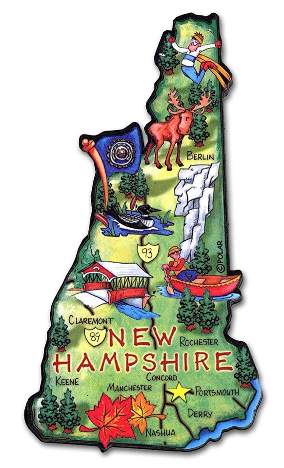 New Hampshire the Granite State Artwood Jumbo Fridge Magnet - $8.49