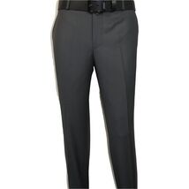 Men's MONO Turkey Slacks 100% Wool Plain Front Regular Fit 2501-06 Charcoal Gray image 3