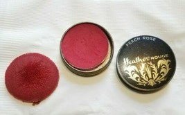 VINTAGE HEATHER &quot;PEACH ROSE&quot; ROUGE in ORIGINAL TIN 0.2 OZ. WHITEHALL LABS - £6.91 GBP