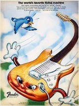 Fender The World&#39;s Favorite Flying Machine Stratocaster 1973 - Advertising Magne - £9.55 GBP